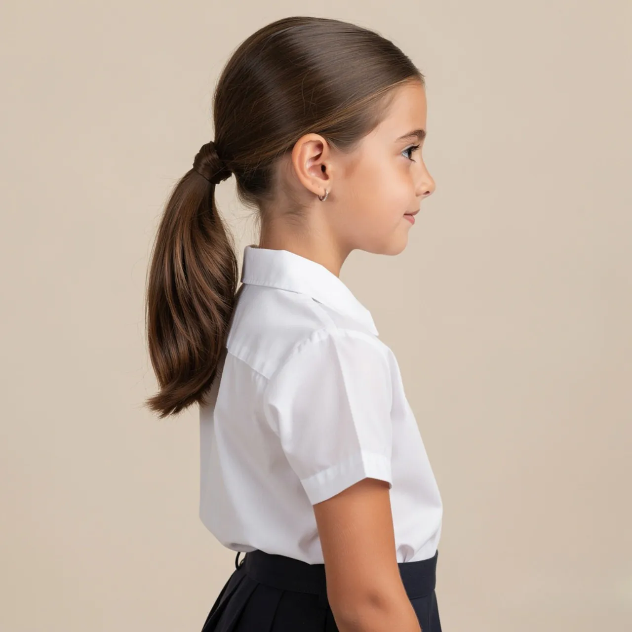 low ponytail hairstyle for a school girl single im