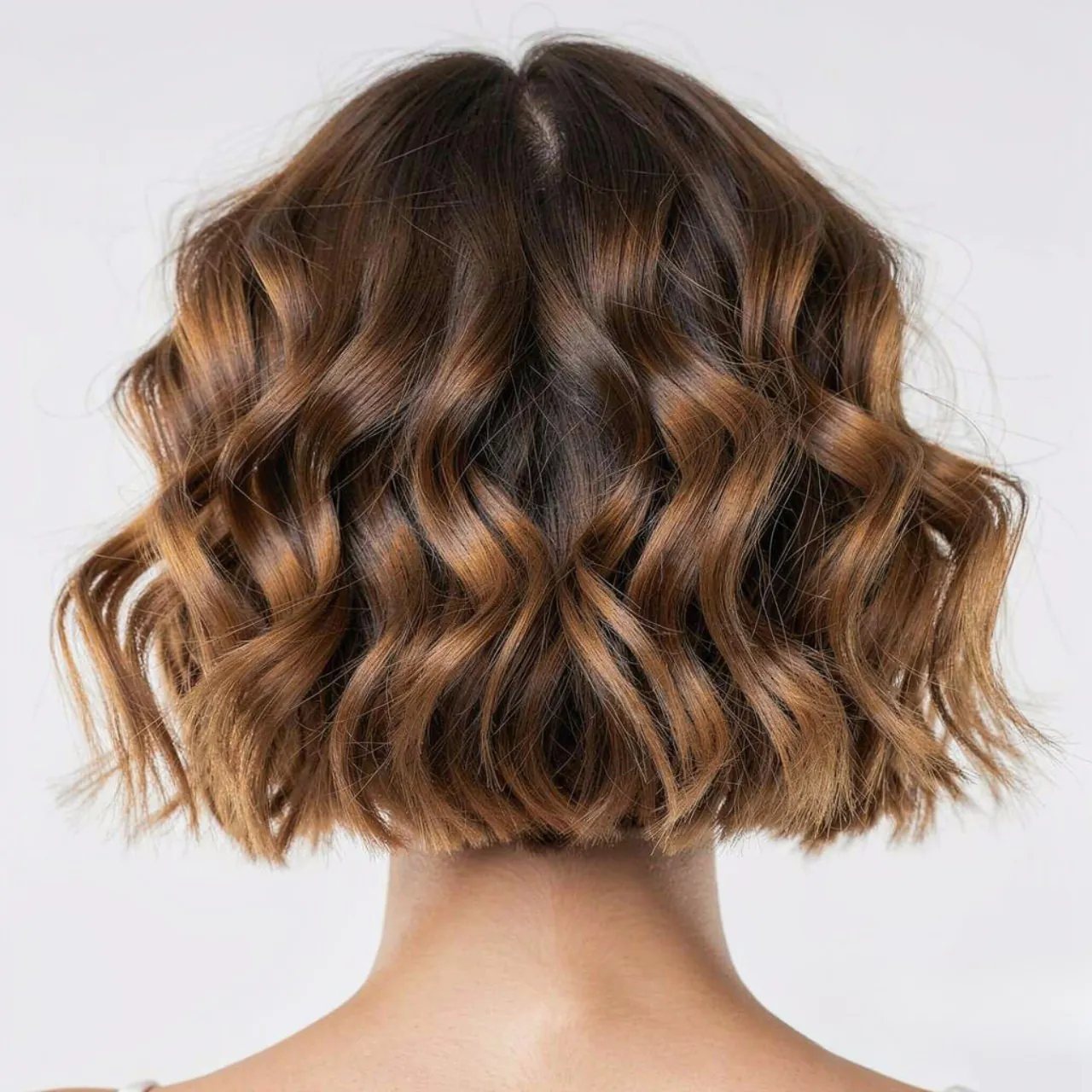 short textured bob hairstyle with waves cute summe
