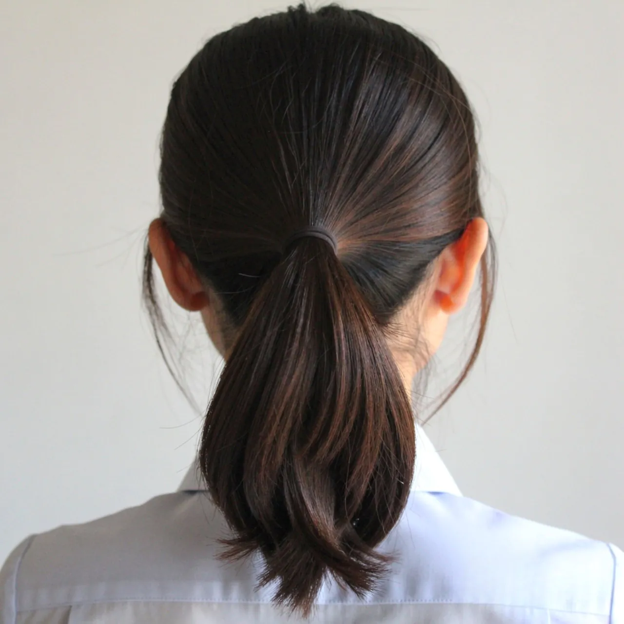 shoulder length ponytail school hairstyle for medi