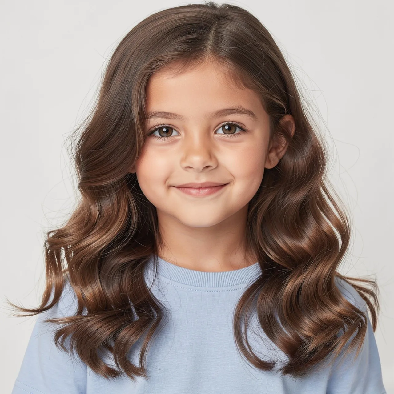 single portrait of a school kid with loose waves h