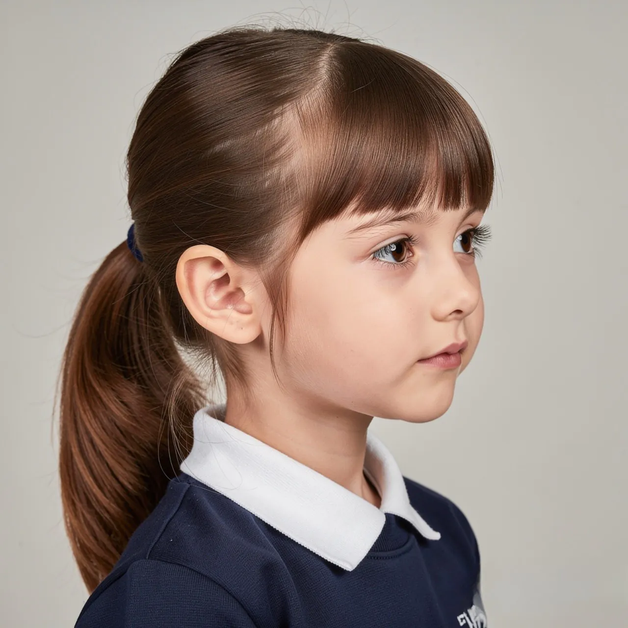 single square photo of a school kid with a neat lo