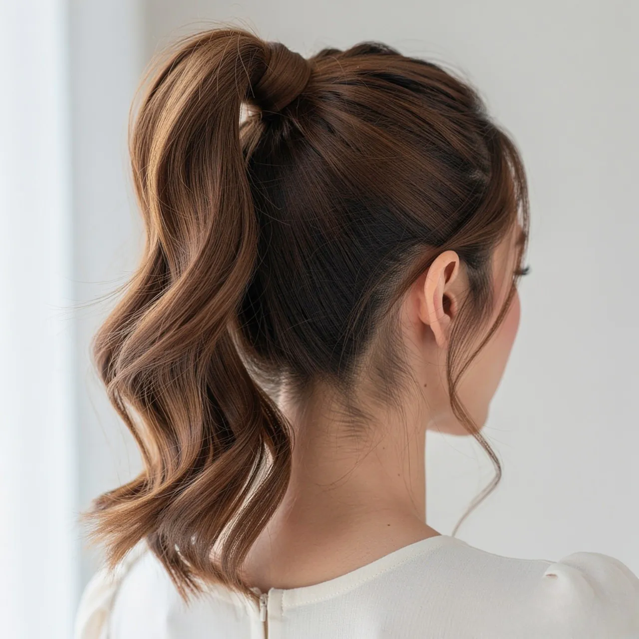 sleek high ponytail with volume cute summer hairst