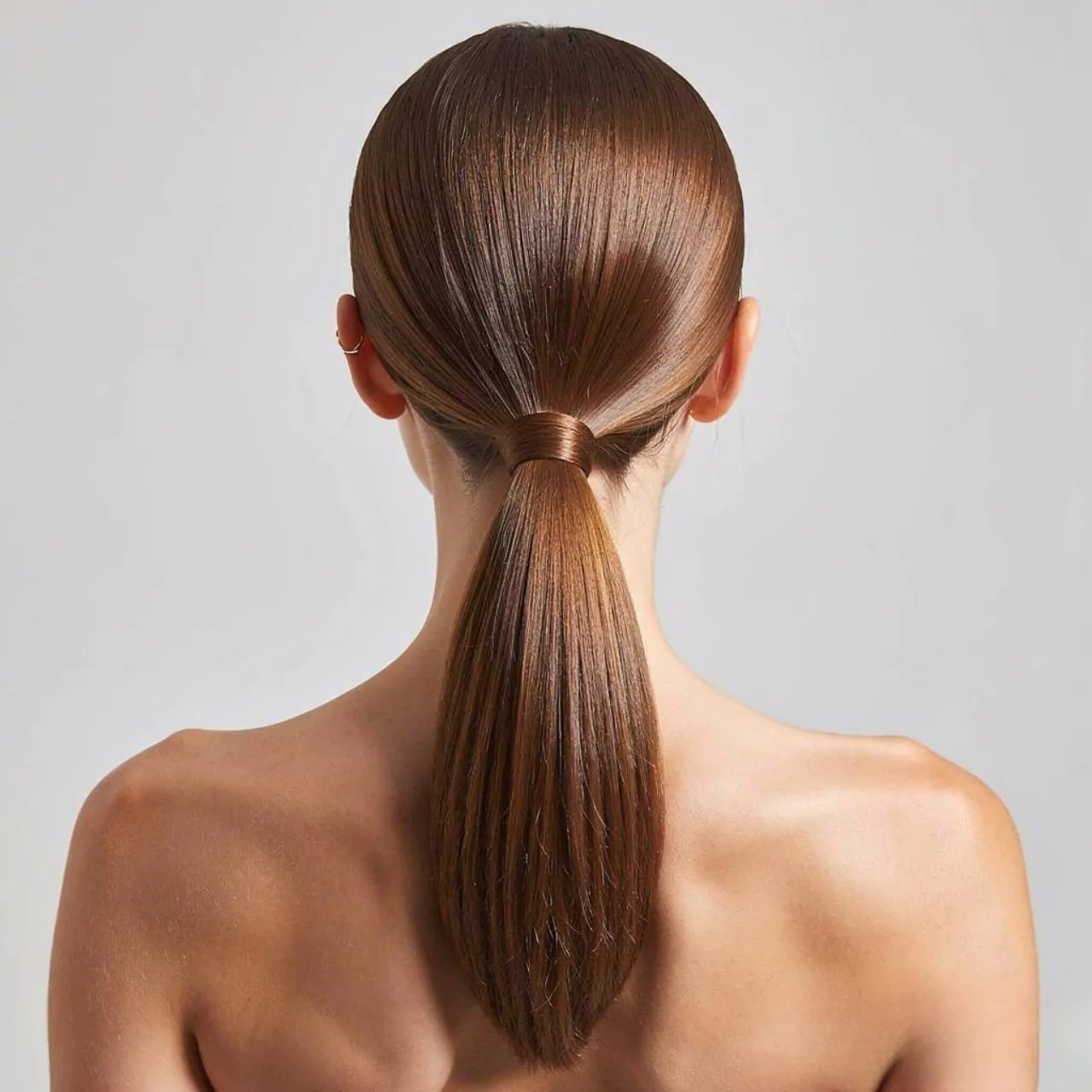 sleek low ponytail hairstyle for summer full hairs