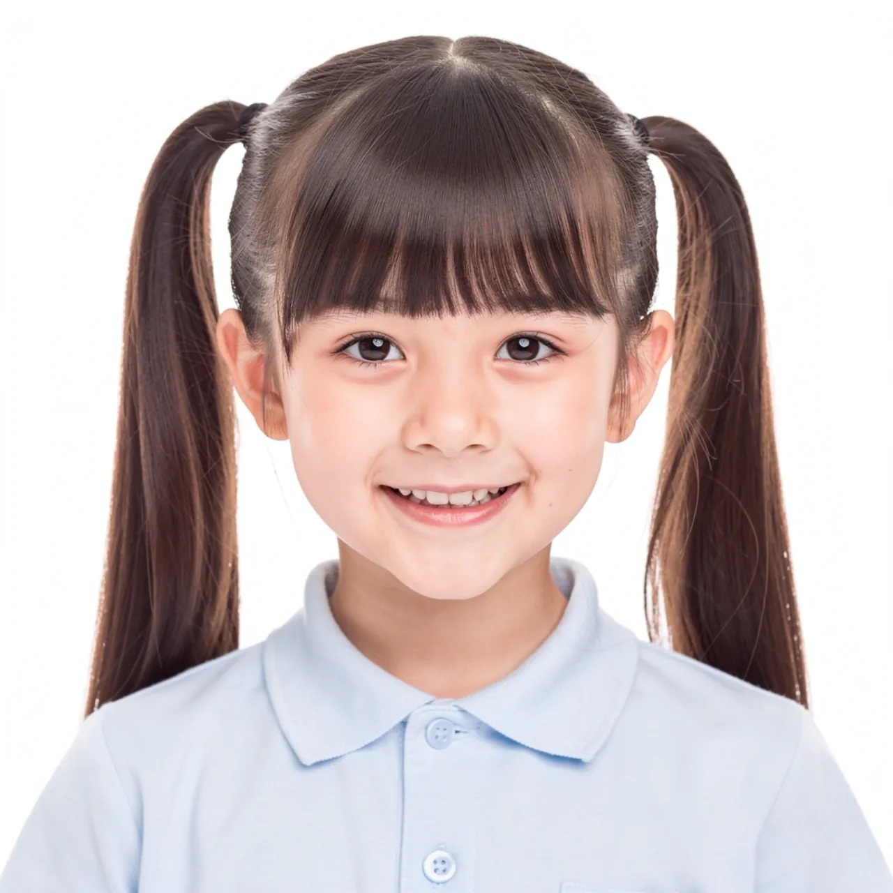 square image of a school kid with a neat pigtail h