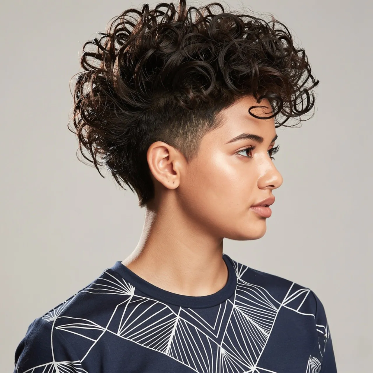 Curly Hairstyles for Short Hair: 13 Trendy Ideas that You’ll Love 7 square portrait of a person with tapered curly hai