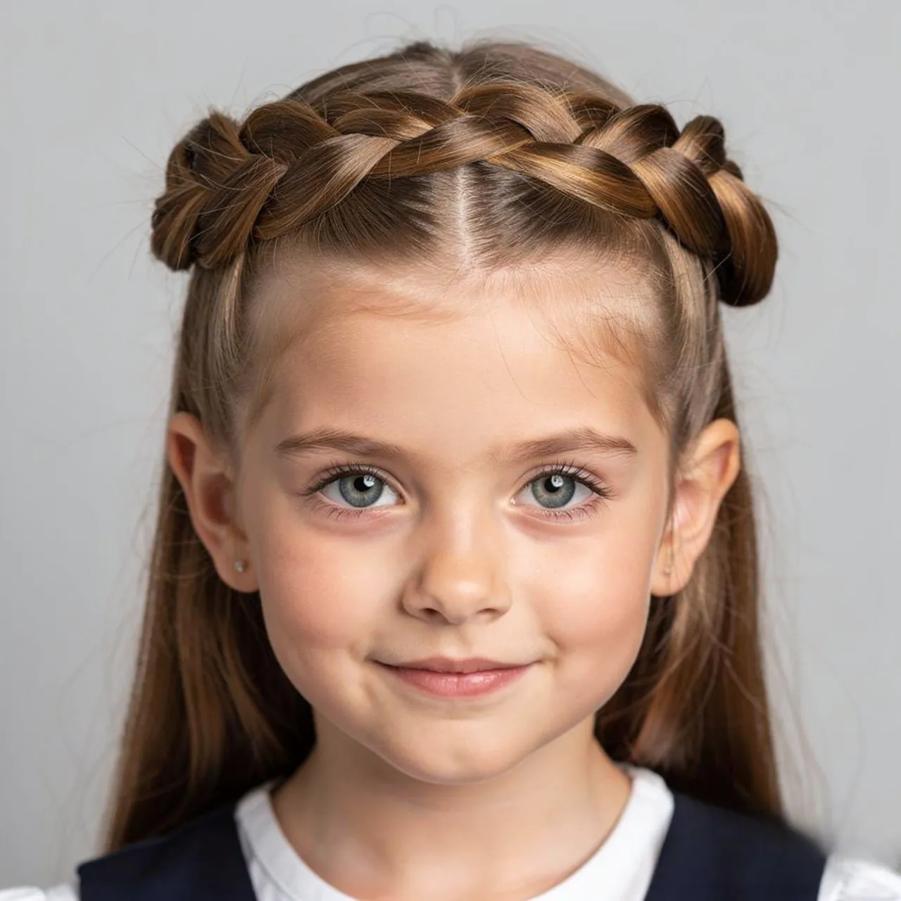twisted front hairstyle for a school age girl sing