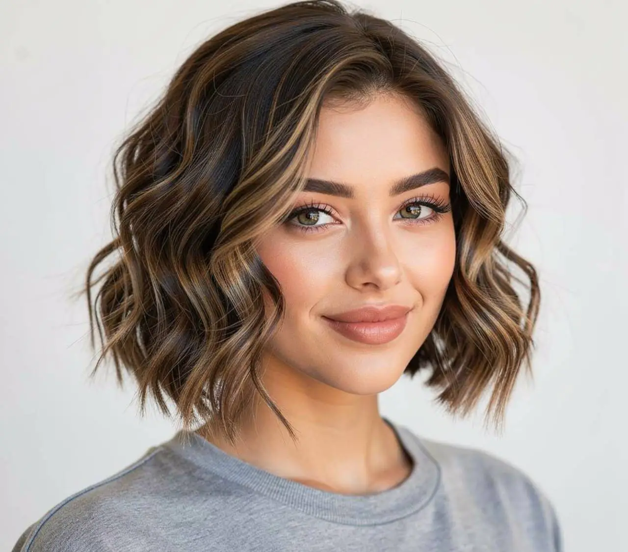 wavy srop short quick weave hairstyle for fine hair