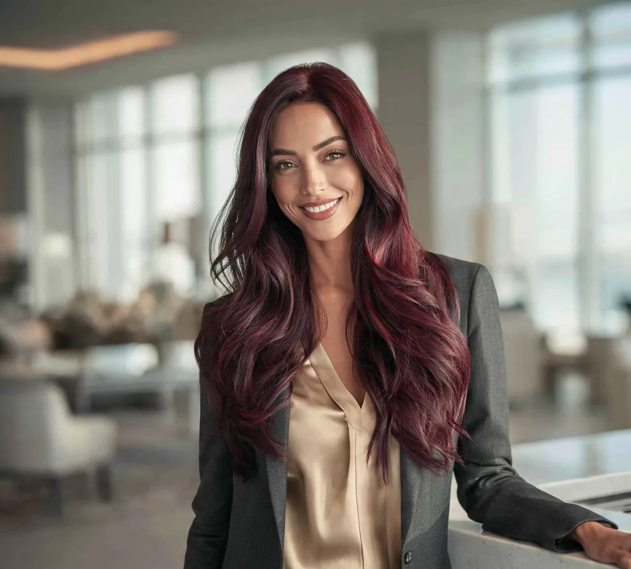 8. Burgundy Wine Color Hair