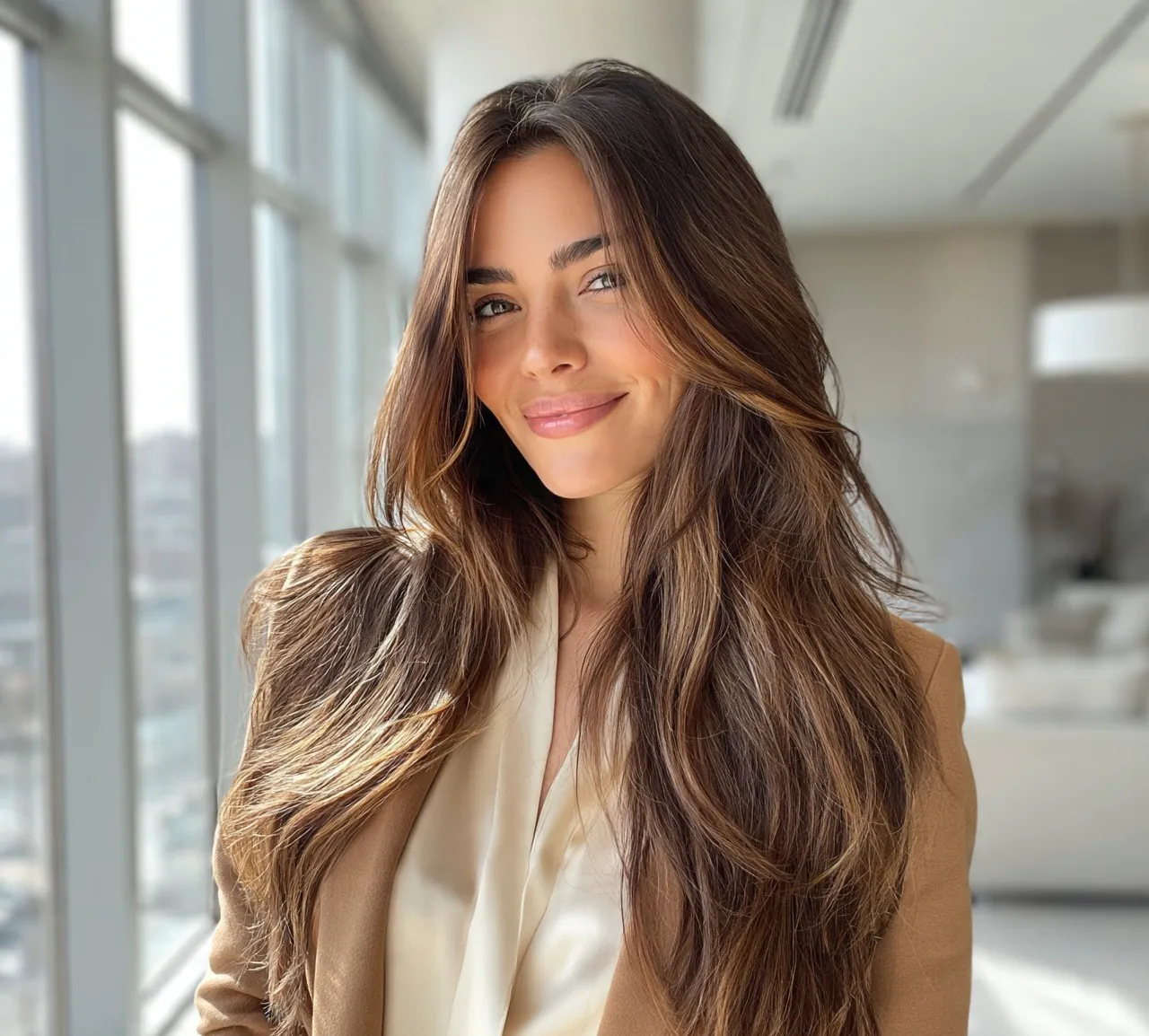 9. Caramel Highlights Color Hair