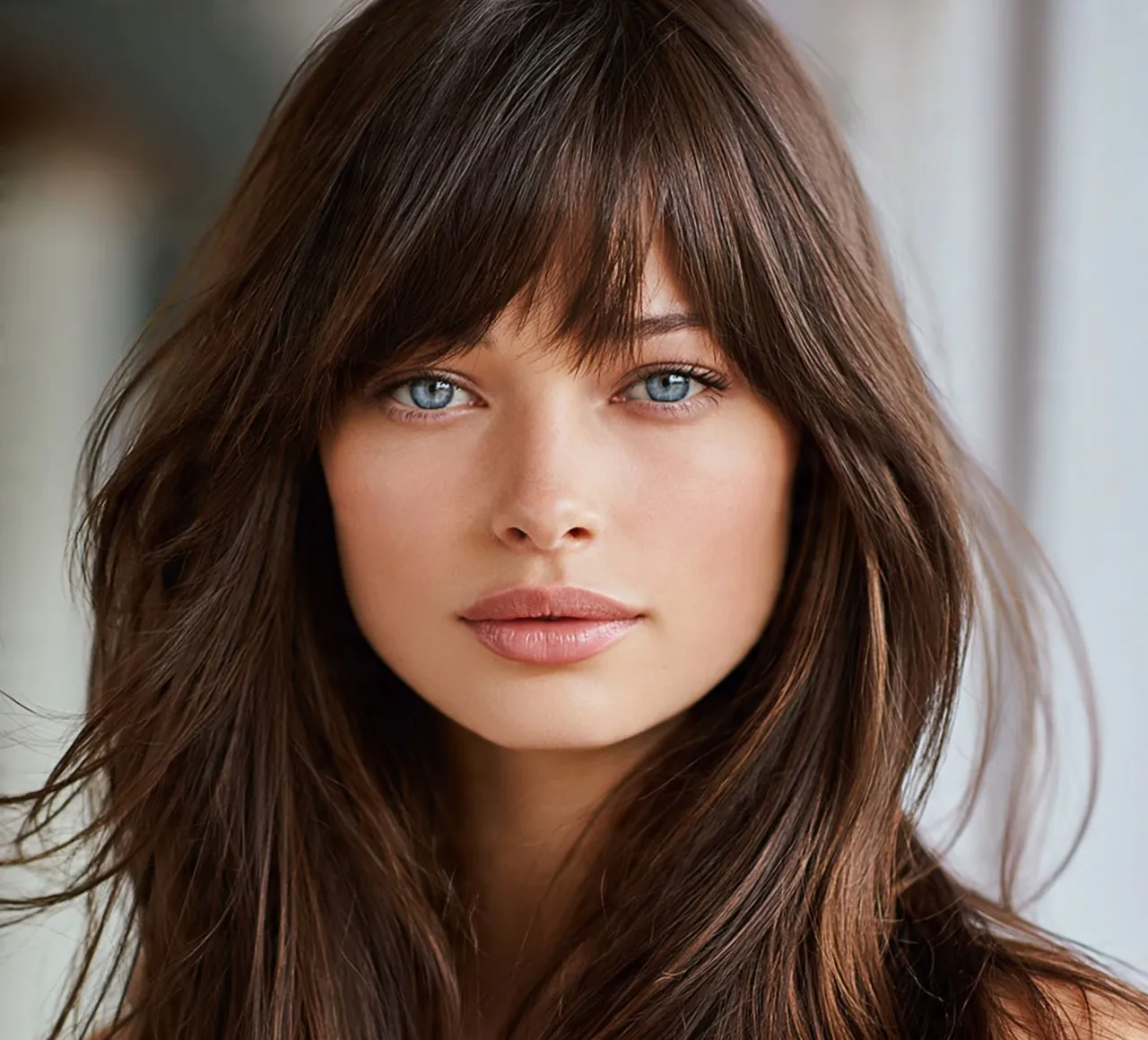 15 Most Flattering Haircuts for Long Faces That Balance Your Features 8 Bottleneck Bangs with Long Layers For Long Face