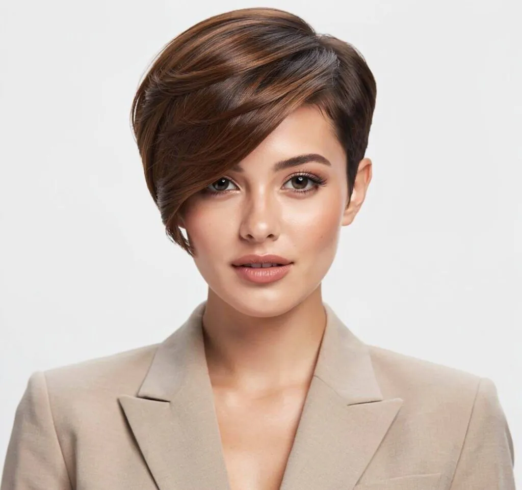 14 Long Pixie Hairstyles That Look Soft, Chic, and Easy to Style 2 Classic Long Pixie with Side Sweep