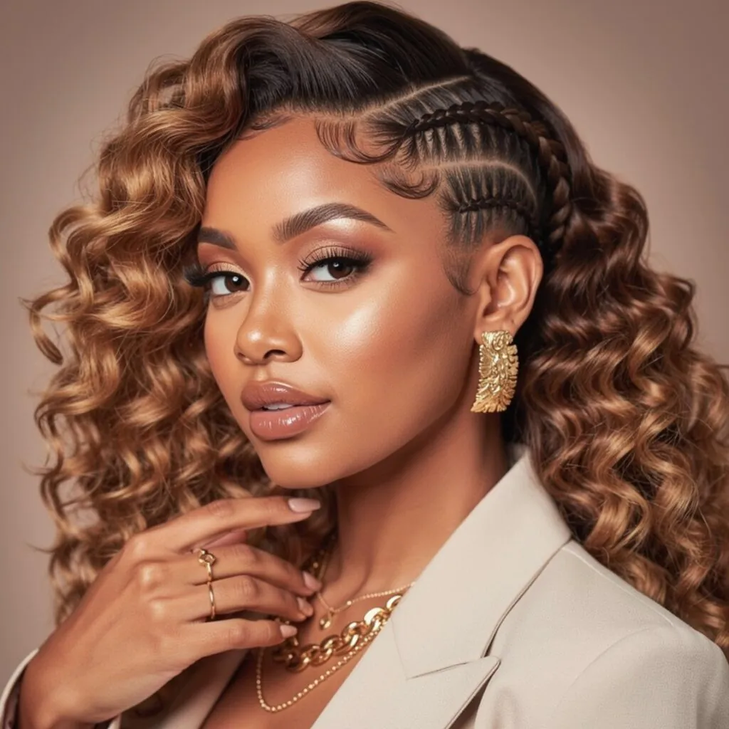 Curls Down with Scalp Braids