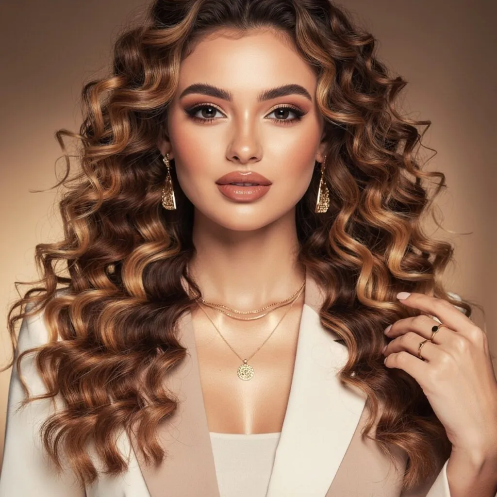 Curls Down with Subtle Highlights