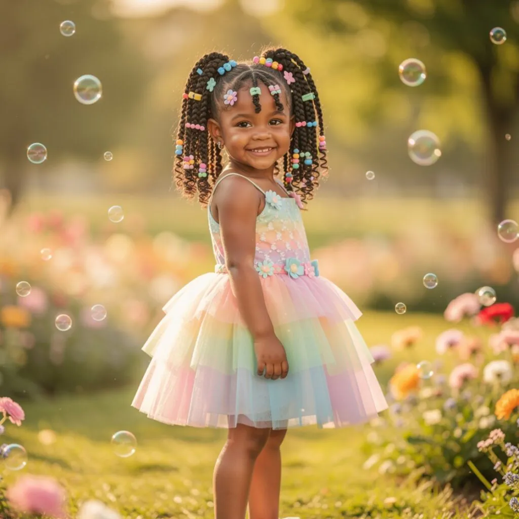 15 Curly Hairstyles Kids Will Love for Every Occasion 8 Curly Bantu Knots 1