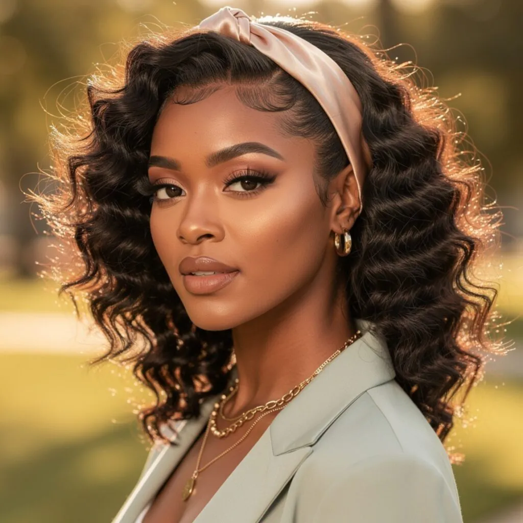 Curly Headband Wig