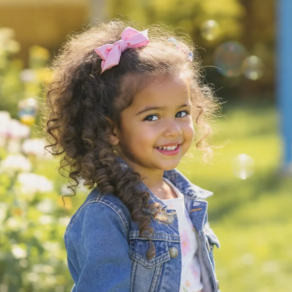15 Curly Hairstyles Kids Will Love for Every Occasion 13 Curly Side Ponytail