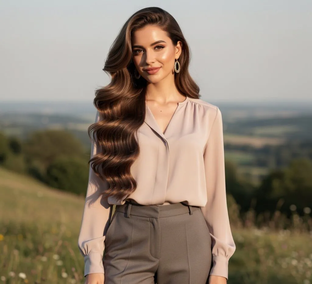 Deep Side Part Wavy Style