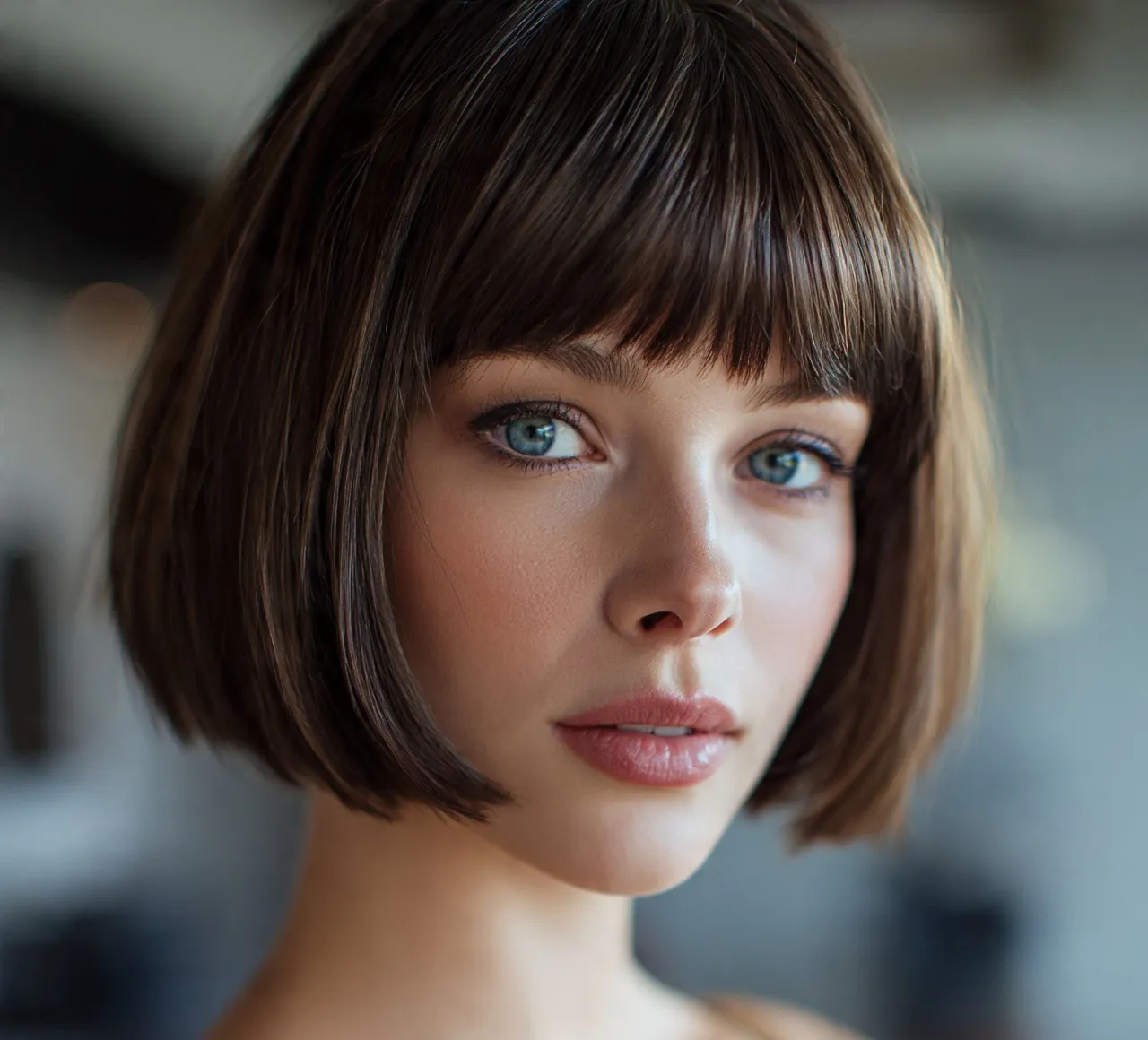 15 Most Flattering Haircuts for Long Faces That Balance Your Features 16 French Bob with Blunt Fringe For Long Face