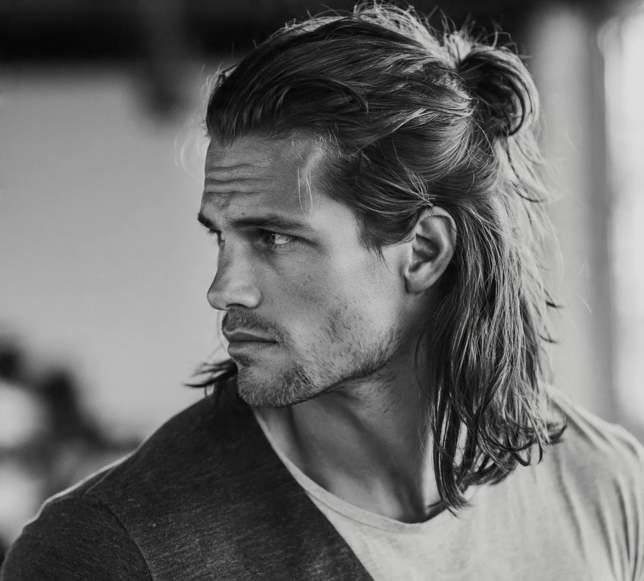 Half-Up Half-Down Haircut For Long Hair Men
