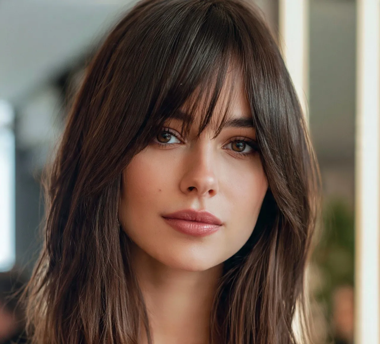 15 Most Flattering Haircuts for Long Faces That Balance Your Features 6 Lob with Curtain Bangs For Long Face