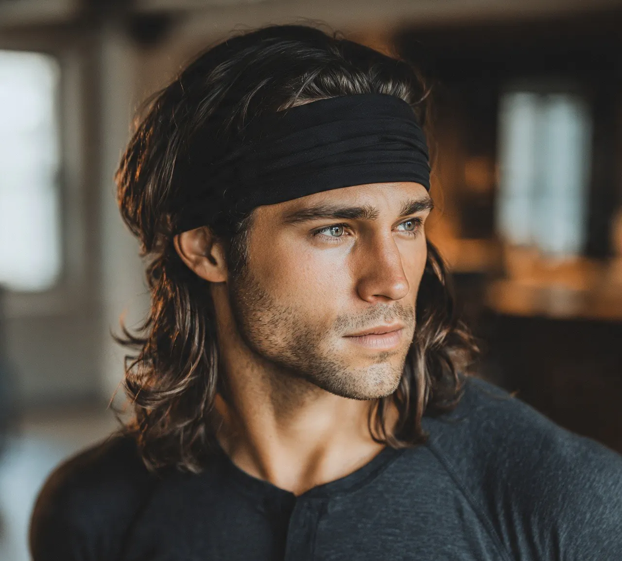 Long Hair with Headband Styling For Men
