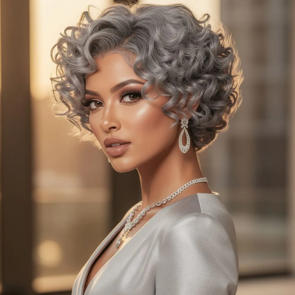 Short Curly Gray Wig