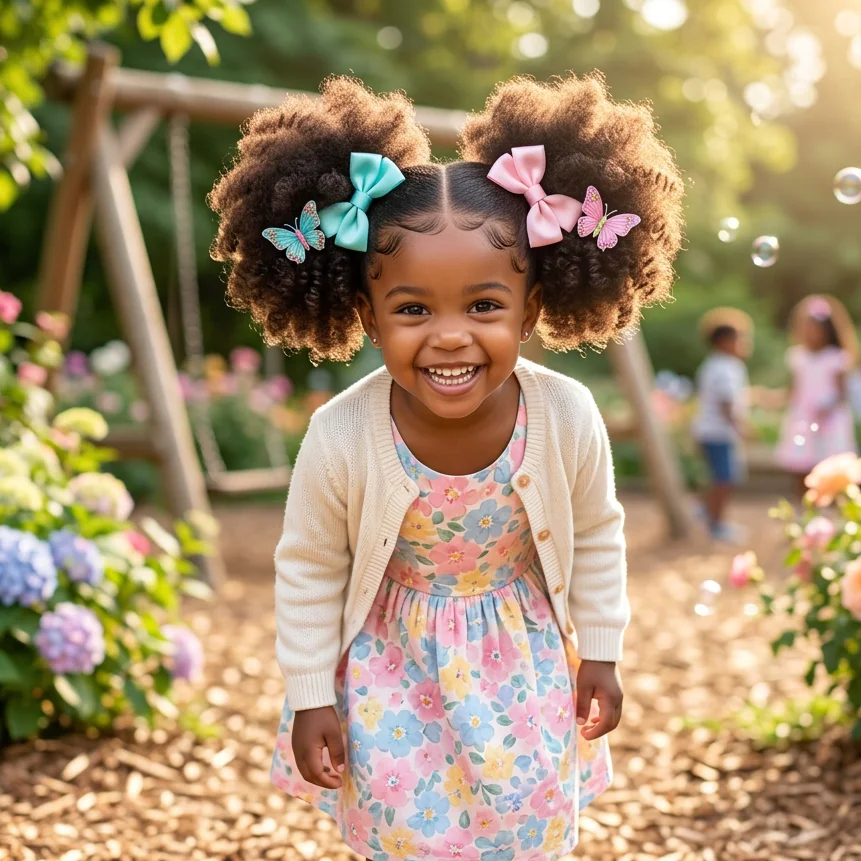 15 Curly Hairstyles Kids Will Love for Every Occasion 3 Two Puff Pigtails