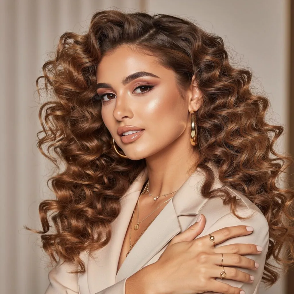 Voluminous Diffused Curls Down