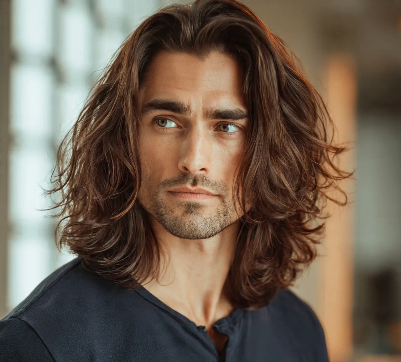 Wavy Long Hair for Men