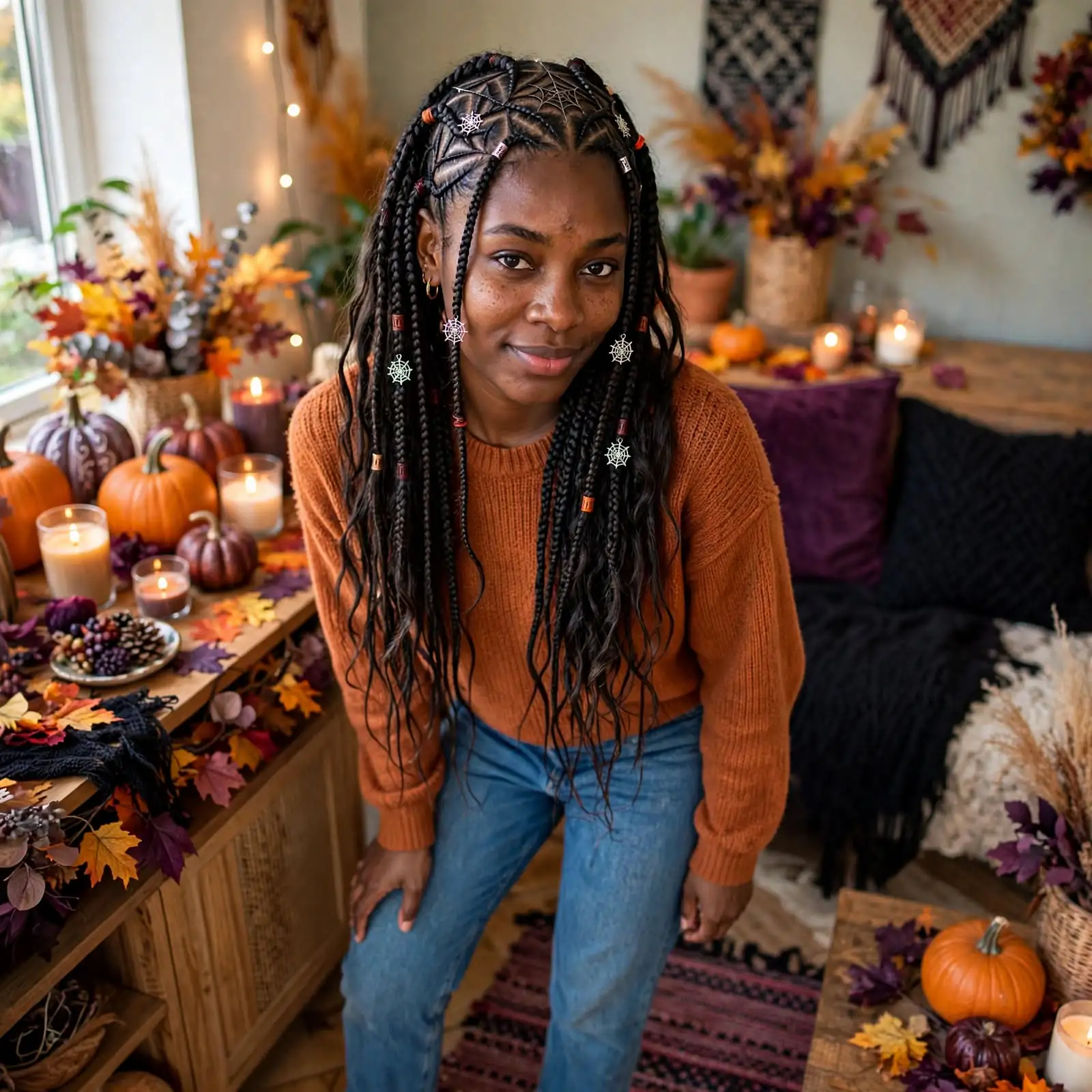 1. Spiderweb Braids Halloween Hairstyles Black Women 3